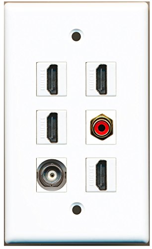 RiteAV - 4 HDMI 1 Port RCA Red 1 Port BNC Wall Plate