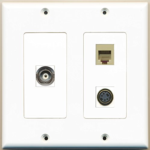 RiteAV - 1 Port Phone RJ11 RJ12 Beige 1 Port S-Video 1 Port BNC - 2 Gang Wall Plate