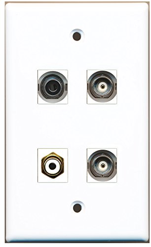 RiteAV - 1 Port RCA White 1 Port 3.5mm 2 Port BNC Wall Plate