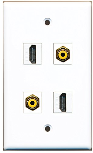 RiteAV - 2 Port HDMI 2 Port RCA Yellow Wall Plate