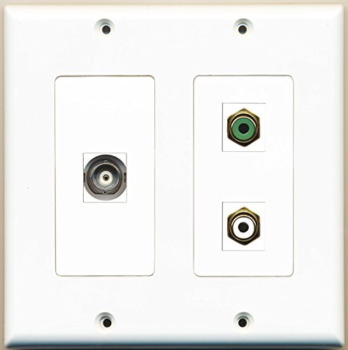 RiteAV - 1 Port RCA White 1 Port RCA Green 1 Port BNC - 2 Gang Wall Plate