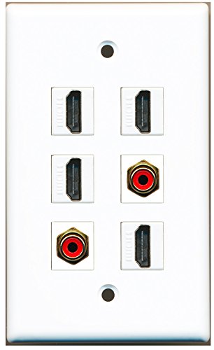 RiteAV - 4 HDMI 2 Port RCA Red Wall Plate