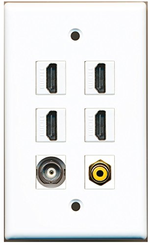 RiteAV - 4 HDMI 1 Port RCA Yellow 1 Port BNC Wall Plate