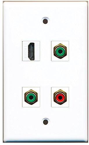 RiteAV - 1 Port HDMI 1 Port RCA Red 2 Port RCA Green Wall Plate