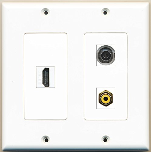 RiteAV - 1 Port HDMI 1 Port RCA Yellow 1 Port 3.5mm - 2 Gang Wall Plate