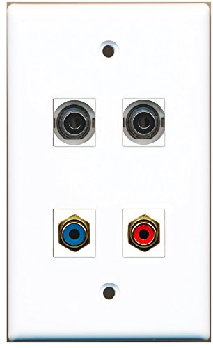 RiteAV - 1 Port RCA Red 1 Port RCA Blue 2 Port 3.5mm Wall Plate