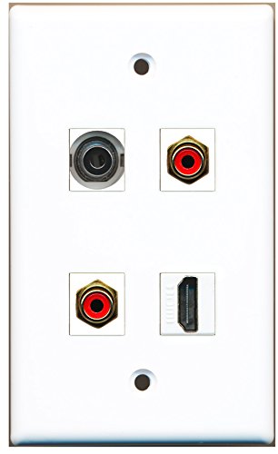 RiteAV - 1 Port HDMI 2 Port RCA Red 1 Port 3.5mm Wall Plate