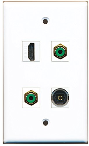 RiteAV - 1 Port HDMI 2 Port RCA Green 1 Port Toslink Wall Plate