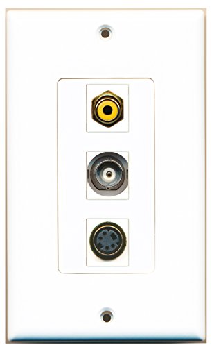 RiteAV - 1 Port RCA Yellow and 1 Port S-Video and 1 Port BNC Decorative Wall Plate Decorative