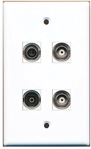 RiteAV - 1 Port Toslink 1 Port 3.5mm 2 Port BNC Wall Plate