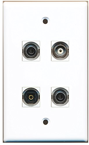 RiteAV - 1 Port Toslink 2 Port 3.5mm 1 Port BNC Wall Plate