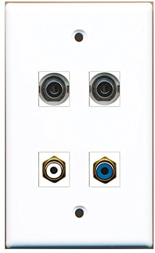 RiteAV - 1 Port RCA White 1 Port RCA Blue 2 Port 3.5mm Wall Plate