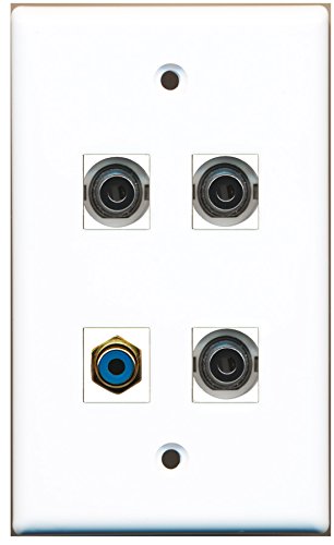 RiteAV - 1 Port RCA Blue 3 Port 3.5mm Wall Plate