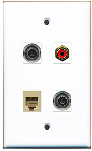 RiteAV - 1 Port RCA Red 1 Port Phone RJ11 RJ12 Beige 2 Port 3.5mm Wall Plate