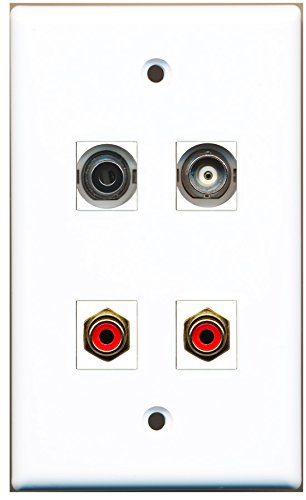 RiteAV - 2 Port RCA Red 1 Port 3.5mm 1 Port BNC Wall Plate