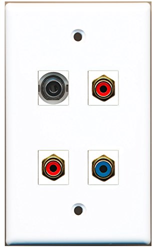 RiteAV - 2 Port RCA Red 1 Port RCA Blue 1 Port 3.5mm Wall Plate