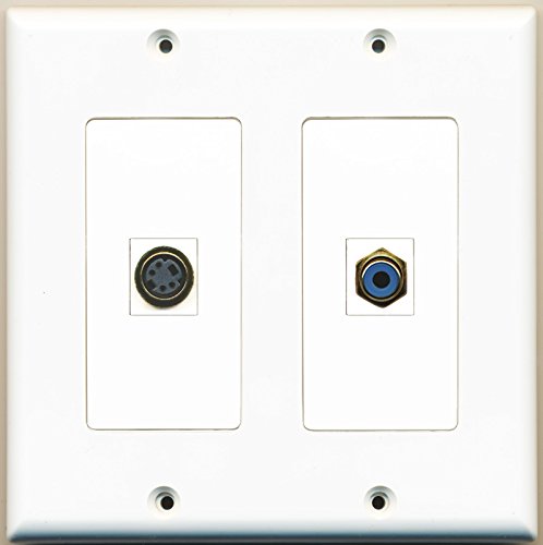 RiteAV - 1 Port RCA Blue 1 Port S-Video - Dual Gang Wall Plate