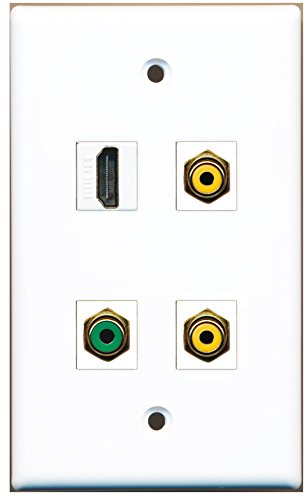 RiteAV - 1 Port HDMI 2 Port RCA Yellow 1 Port RCA Green Wall Plate