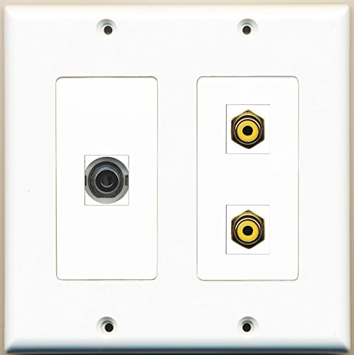 RiteAV - 2 Port RCA Yellow 1 Port 3.5mm - 2 Gang Wall Plate