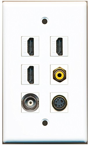 RiteAV - 3 HDMI 1 Port RCA Yellow 1 Port S-Video 1 Port BNC Wall Plate