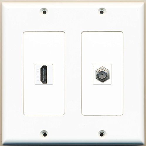 RiteAV - 1 Port HDMI 1 Port Coax Cable TV- F-Type - Dual Gang Wall Plate