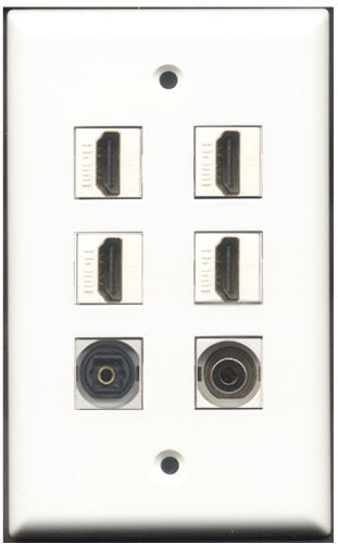 RiteAV - 4 Port HDMI 1 Toslink 1 3.5mm Wall Plate