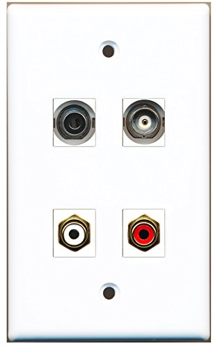 RiteAV - 1 Port RCA Red 1 Port RCA White 1 Port 3.5mm 1 Port BNC Wall Plate