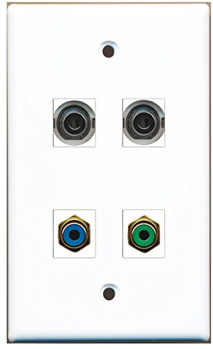 RiteAV - 1 Port RCA Green 1 Port RCA Blue 2 Port 3.5mm Wall Plate