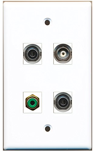 RiteAV - 1 Port RCA Green 2 Port 3.5mm 1 Port BNC Wall Plate