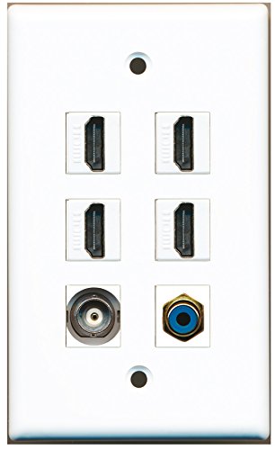 RiteAV - 4 HDMI 1 Port RCA Blue 1 Port BNC Wall Plate