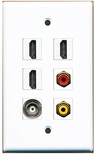 RiteAV - 3 HDMI 1 Port RCA Red 1 Port RCA Yellow 1 Port BNC Wall Plate