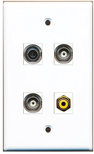 RiteAV - 1 Port RCA Yellow 1 Port 3.5mm 2 Port BNC Wall Plate