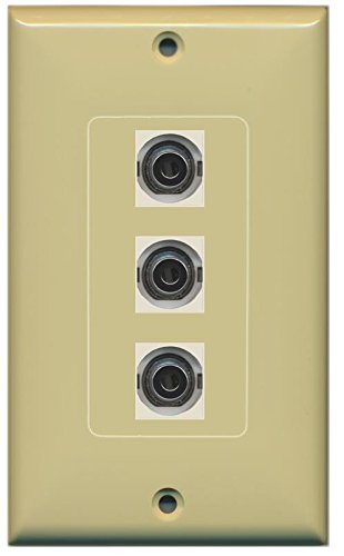 RiteAV (1 Gang Decorative) 3 3.5mm (Ivory) Wall Plate Ivory
