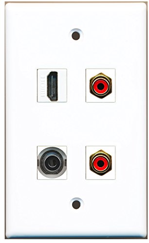 RiteAV - 1 Port HDMI 2 Port RCA Red 1 Port 3.5mm Wall Plate