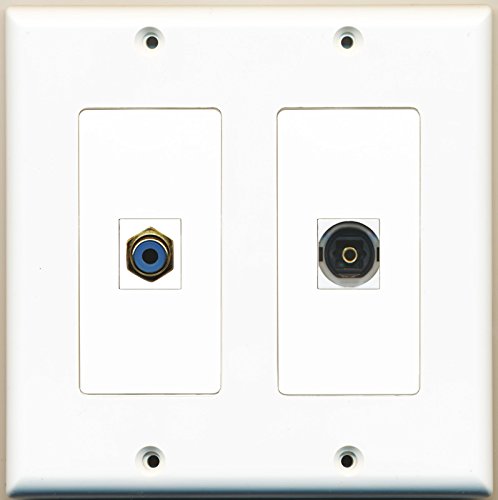 RiteAV - 1 Port RCA Blue 1 Port Toslink - Dual Gang Wall Plate