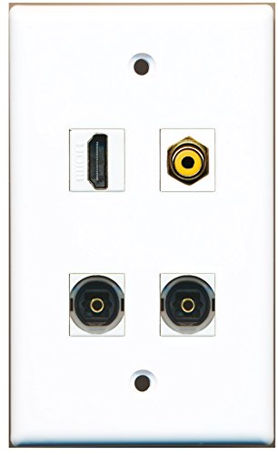 RiteAV - 1 Port HDMI 1 Port RCA Yellow 2 Port Toslink Wall Plate