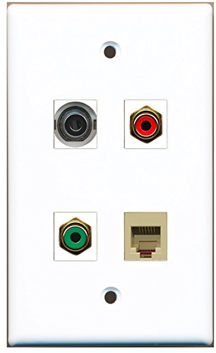RiteAV - 1 Port RCA Red 1 Port RCA Green 1 Port Phone RJ11 RJ12 Beige 1 Port 3.5mm Wall Plate