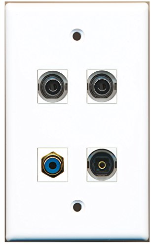 RiteAV - 1 Port RCA Blue 1 Port Toslink 2 Port 3.5mm Wall Plate