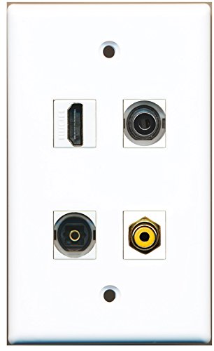 RiteAV - 1 Port HDMI 1 Port RCA Yellow 1 Port Toslink 1 Port 3.5mm Wall Plate