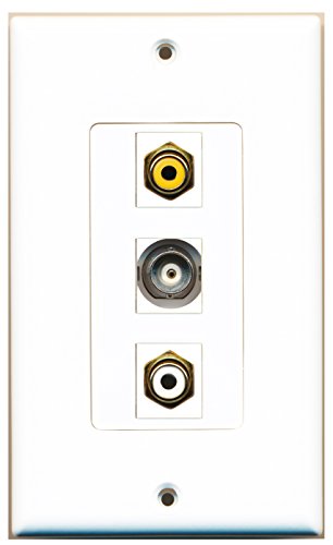 RiteAV - 1 Port RCA White and 1 Port RCA Yellow and 1 Port BNC Decorative Wall Plate Decorative