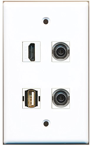 RiteAV - 1 Port HDMI 1 Port USB A-A 2 Port 3.5mm Wall Plate