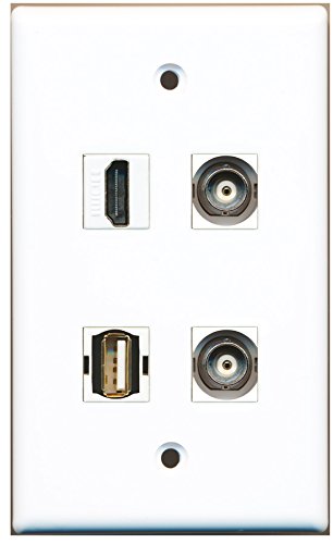 RiteAV - 1 Port HDMI 1 Port USB A-A 2 Port BNC Wall Plate
