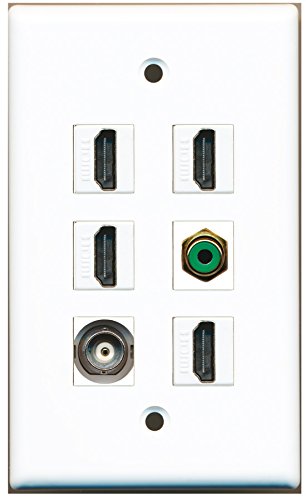 RiteAV - 4 HDMI 1 Port RCA Green 1 Port BNC Wall Plate