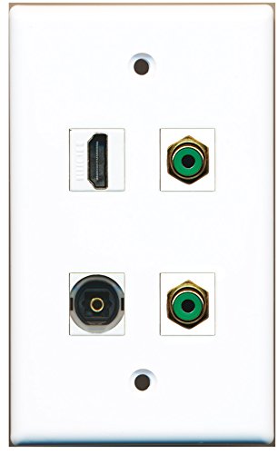 RiteAV - 1 Port HDMI 2 Port RCA Green 1 Port Toslink Wall Plate