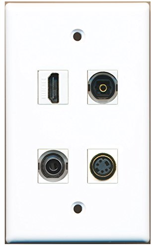 RiteAV - 1 Port HDMI 1 Port S-Video 1 Port Toslink 1 Port 3.5mm Wall Plate