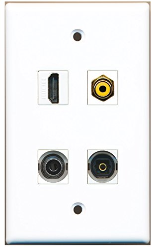 RiteAV - 1 Port HDMI 1 Port RCA Yellow 1 Port Toslink 1 Port 3.5mm Wall Plate