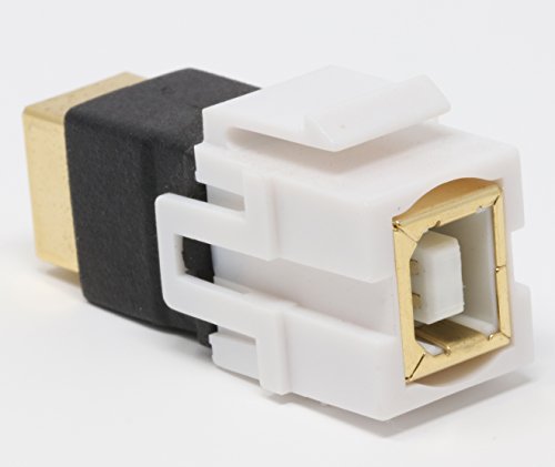 RiteAV USB-B-B Keystone Jack Coupler 2.0 White Female/Female
