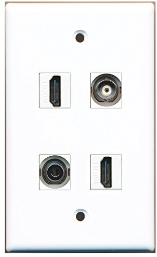 RiteAV - 2 Port HDMI 1 Port 3.5mm 1 Port BNC Wall Plate