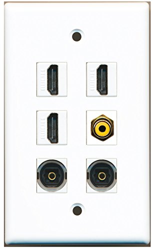 RiteAV - 3 HDMI 1 Port RCA Yellow 2 Port Toslink Wall Plate