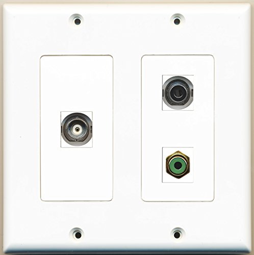 RiteAV - 1 Port RCA Green 1 Port 3.5mm 1 Port BNC - 2 Gang Wall Plate